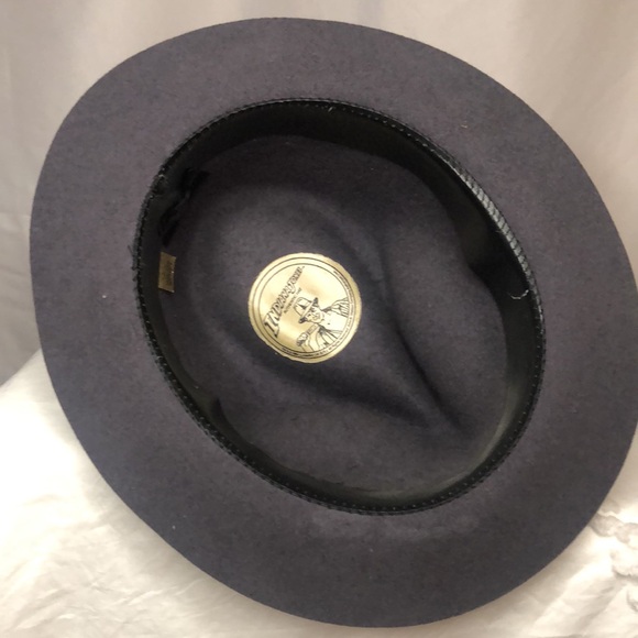 Authentic INDIANA JONES dark gray 100% wool/felt fedora hat. Size Large. - Picture 10 of 12